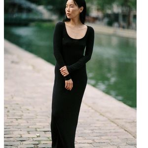 OZMA Claudia Black raw silk dress Size M